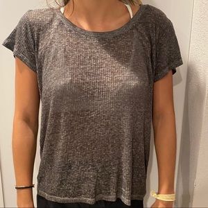 Grey American Eagle Short Sleeve Tee